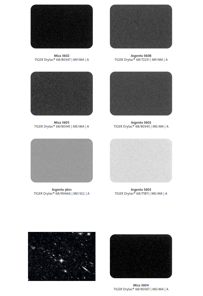Vopsea pulbere TIGER Drylac® Facade Super Durable 68 - 3D Metallics
