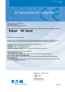 UPS Eaton 5E Gen2 - declaratie de conformitate