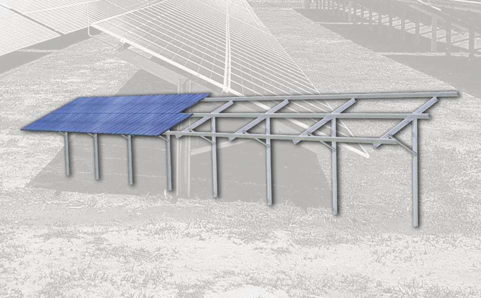 Sistem de montaj pentru panouri fotovoltaice cu instalare la sol Eco