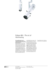 Spot profesional pentru muzee si galerii de arta ERCO Eclipse 48V - fisa tehnica