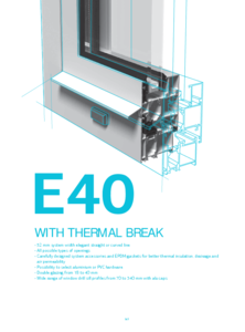 Sistem profile aluminiu cu bariera termica E40 - fisa tehnica