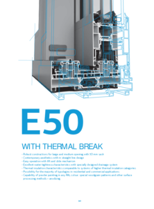 Sistem glisant - profile aluminiu cu bariera termica E50 - fisa tehnica