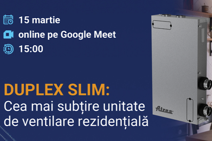 Webinar gratuit: Cea mai compacta unitate de ventilatie ATREA - DUPLEX Slim