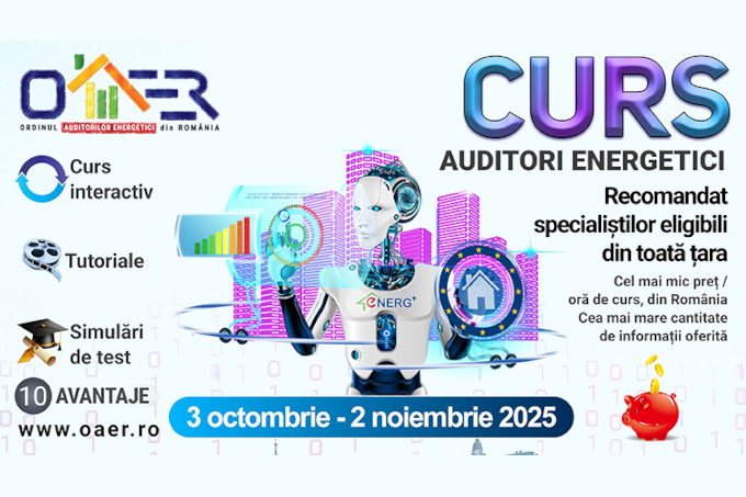Cursuri OAER pentru pregatirea si formarea auditorilor energetici - 3 octombrie - 2 noiembrie 2025