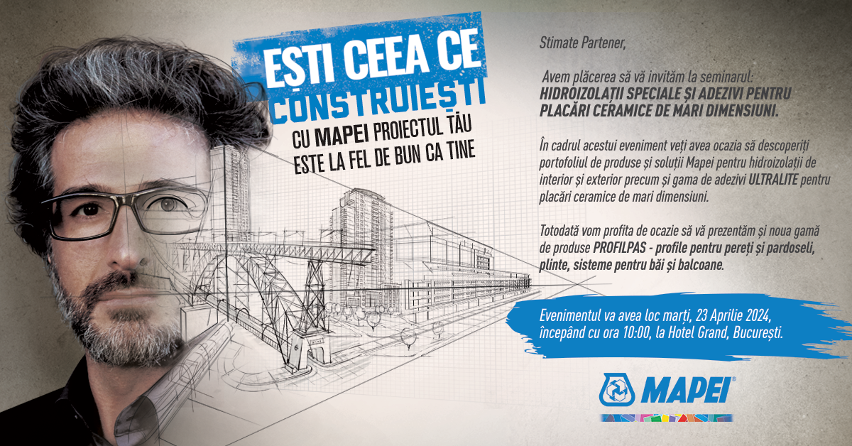 Eveniment MAPEI: Hidroizolatii speciale si adezivi pentru placari ceramice de mari dimesiuni