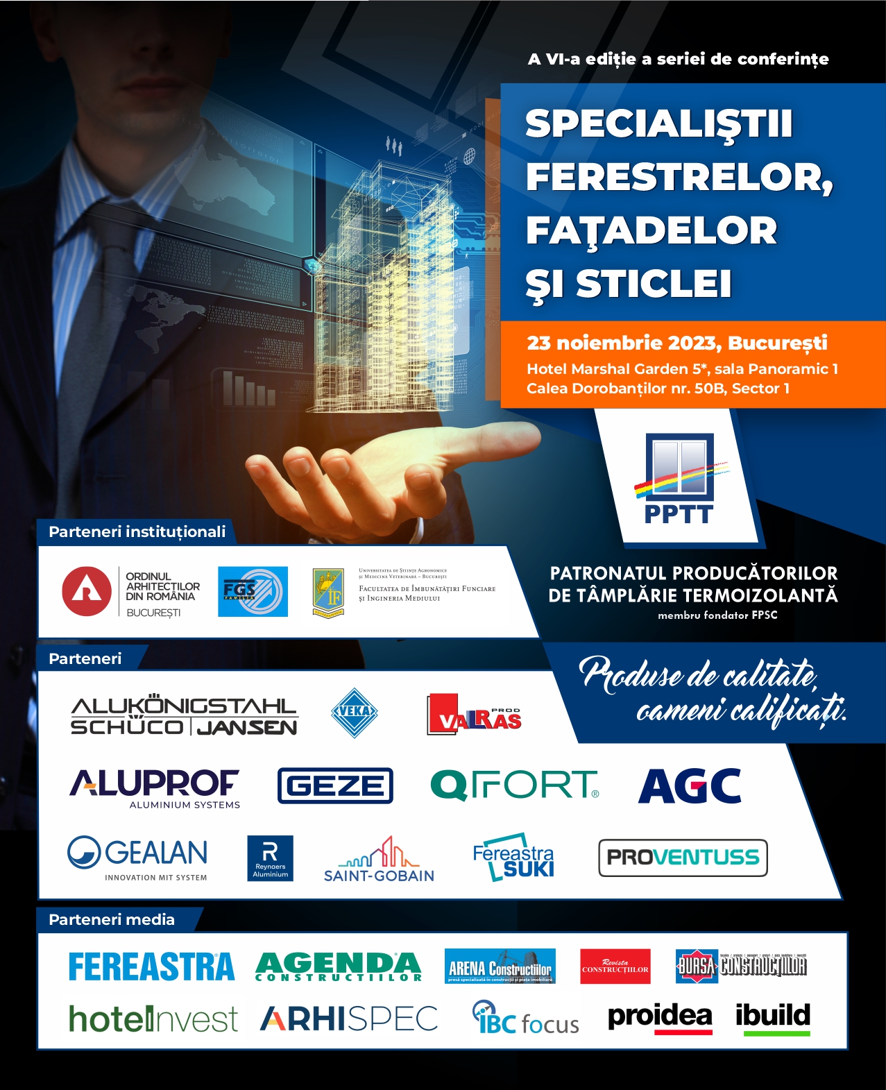 Specialistii ferestrelor, fatadelor si sticlei, Bucuresti, 23 noiembrie 2023, Hotel Marshal Garden Bucuresti