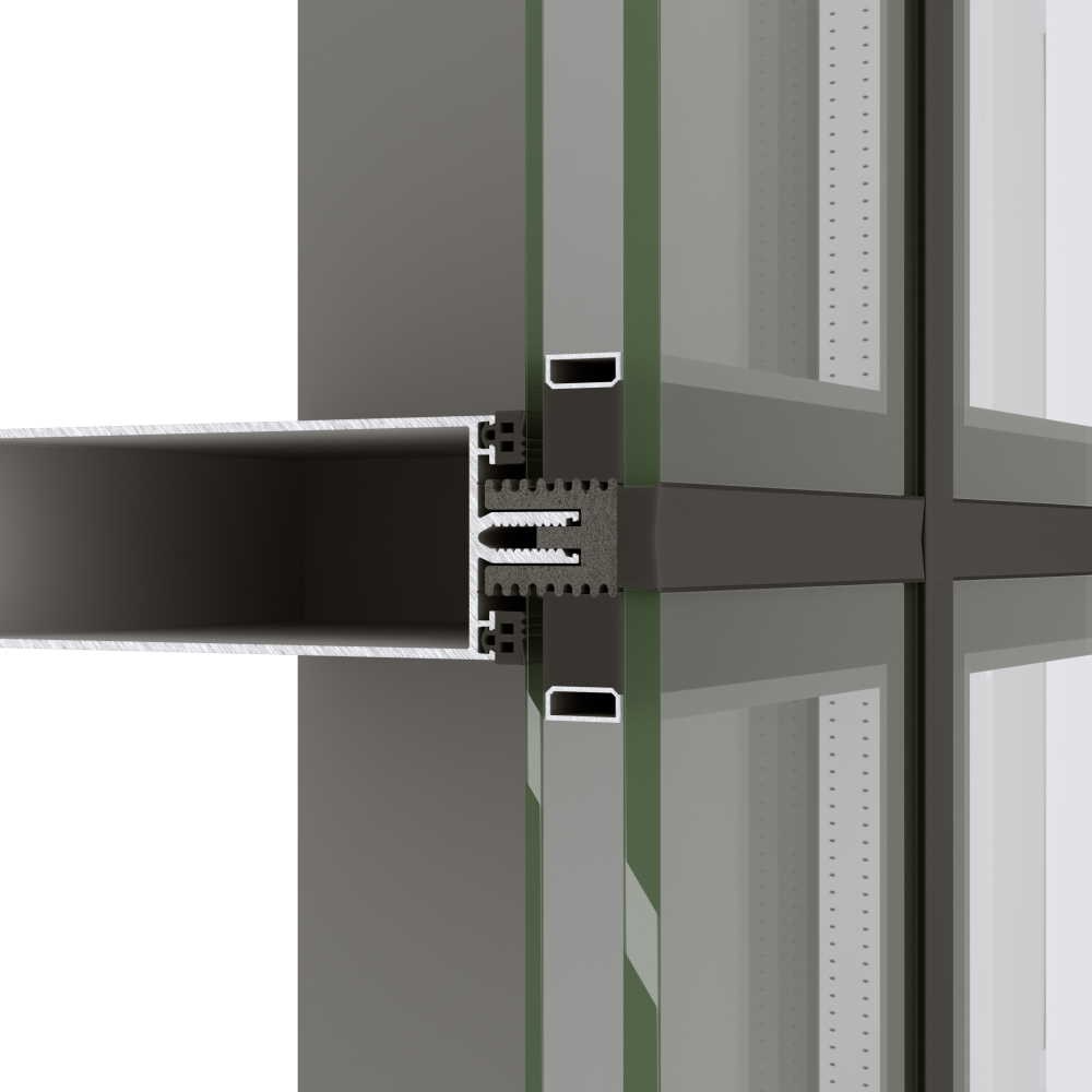 Sistem de perete cortina Exalco Albio R50 - sectiune Structural