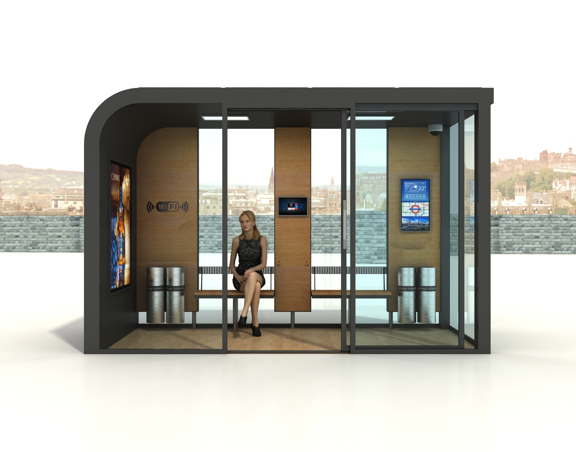 Statie de autobuz cu incarcare solara Exe Holding