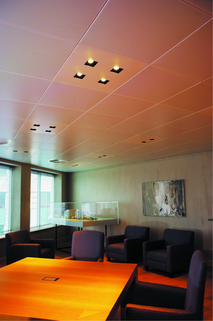 Plafoane metalice de tip casetat cu structura ascunsa PSN Prometal