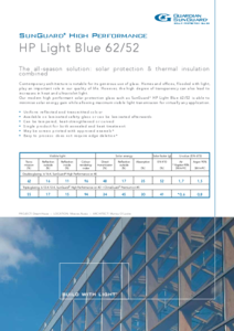 Sticla SunGuard® High Performance Light Blue 62/52 - fisa tehnica