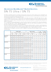 Sticla SunGuard® SuperNeutral® SN 75 / SN 75 Ultra	 - fisa tehnica