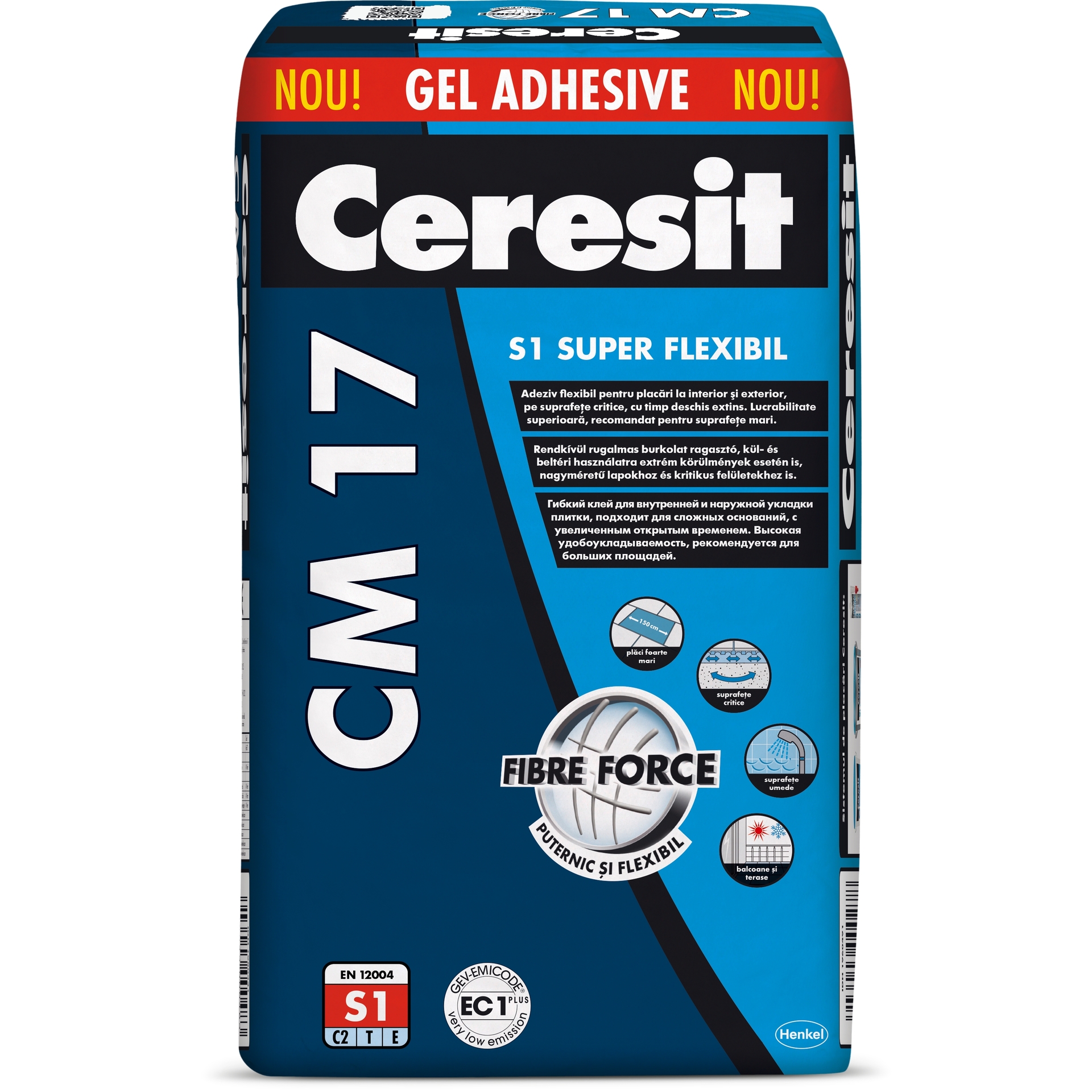Ceresit CM 17 - Adeziv super flexibil de culoare gri pentru placari ceramice si din piatra naturala
