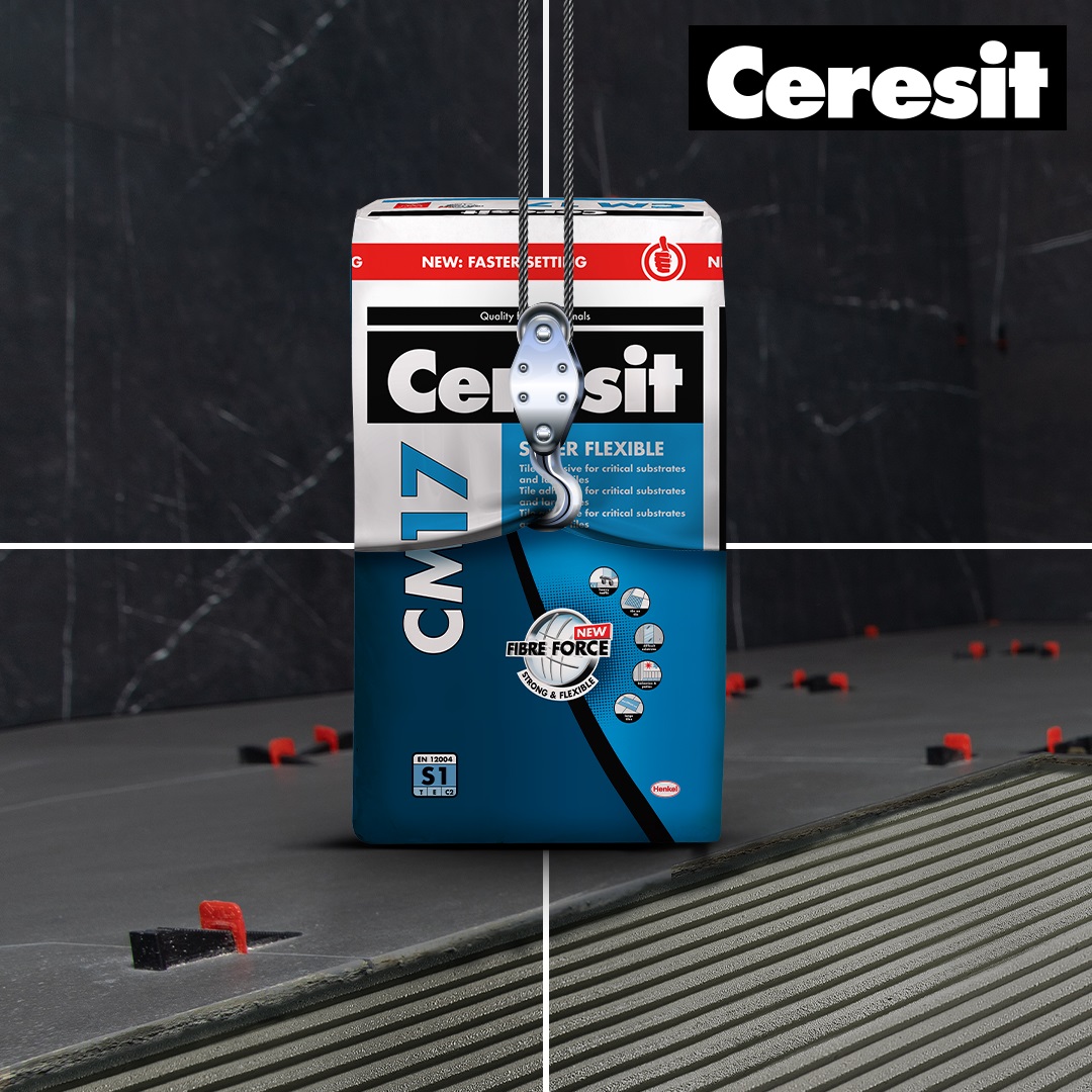 Ceresit CM 17 - Adeziv super flexibil de culoare gri pentru placari ceramice si din piatra naturala