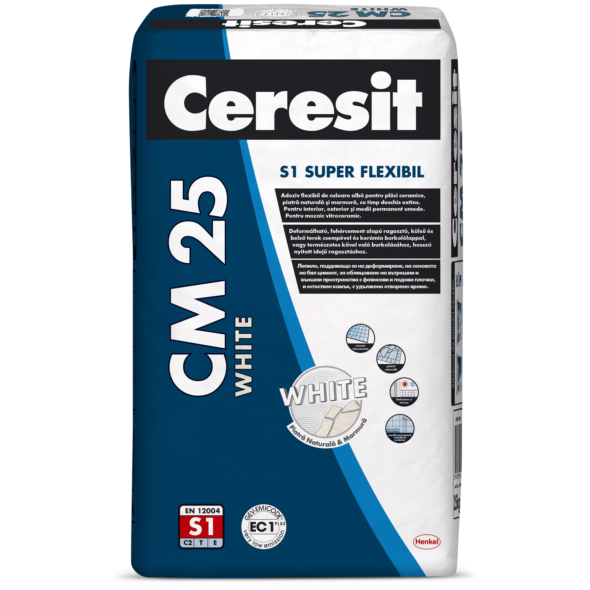 Ceresit CM 25 - Adeziv flexibil de culoare alba