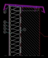 Detaliu de termoizolatie la aticul cladirii - detalii CAD