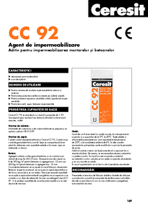 Ceresit CC 92 - Agent de impermeabilizare - fisa tehnica