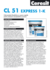 Ceresit CL 51 EXPRESS 1-K - Folie flexibila de hidroizolatie - fisa tehnica