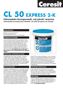 Ceresit CL 50 - Hidroizolatie bicomponenta sub placari ceramice - fisa tehnica