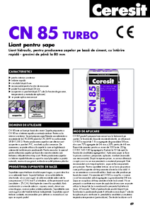 Ceresit CN 85 TURBO - Liant pentru sape - fisa tehnica