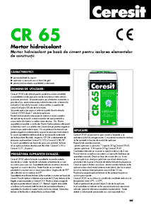 Ceresit CR 65 - Mortar hidroizolant - fisa tehnica