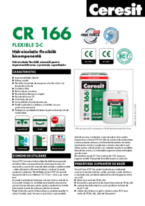 Ceresit CR 166 - Hidroizolatie flexibila, bicomponenta pe baza de ciment - fisa tehnica