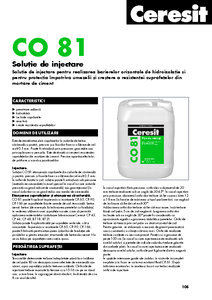 Ceresit CO 81 - Solutie de silicatizare - fisa tehnica