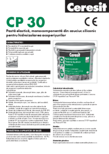 Ceresit CP 30 - Pasta elastica, monocomponenta - fisa tehnica