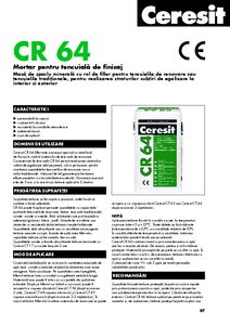 Ceresit CR 64 - Masa de spaclu minerala cu rol de filler - fisa tehnica