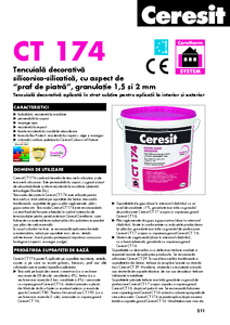 Ceresit CT 174 - Tencuiala decorativa siliconico-silicatica - fisa tehnica