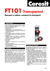 Ceresit FT 101 Transparent - Etansant si adeziv pe baza de polimeri - fisa tehnica
