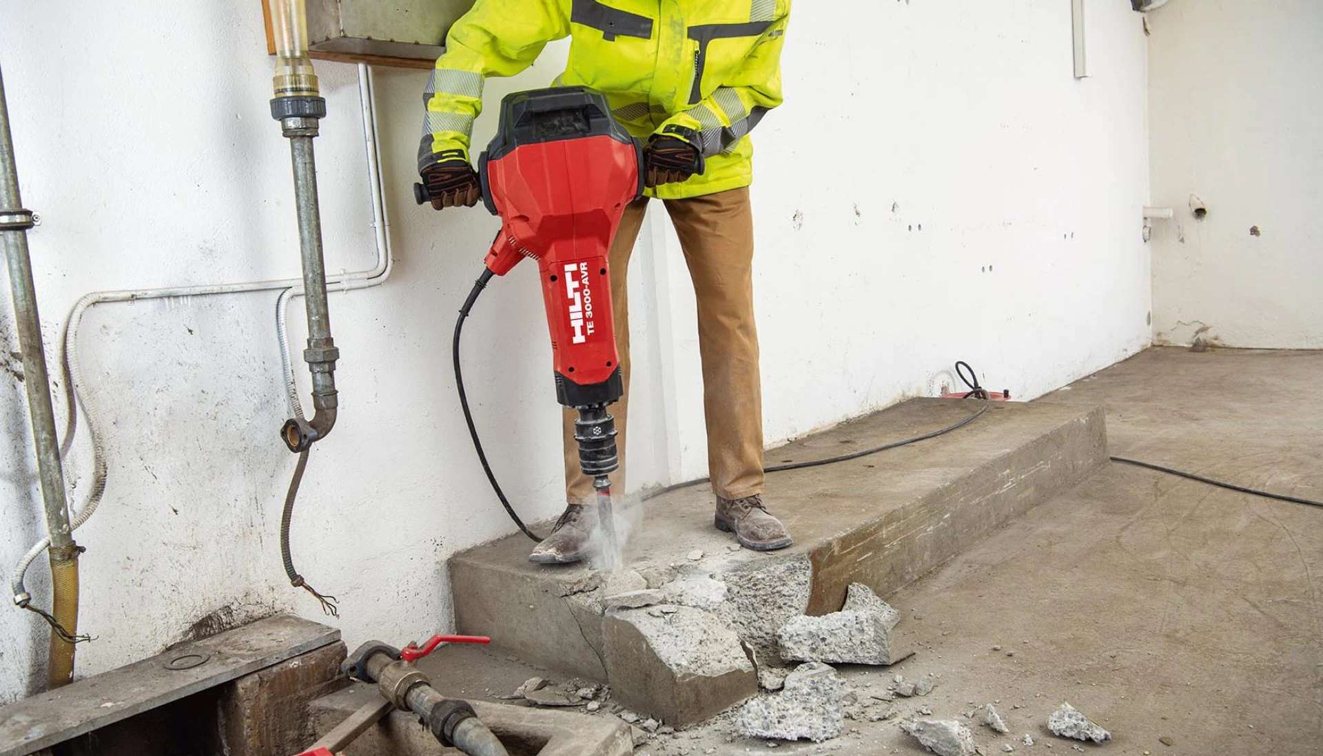 Ciocan pneumatic electric Hilti TE 3000-AVR pentru sarcini mari