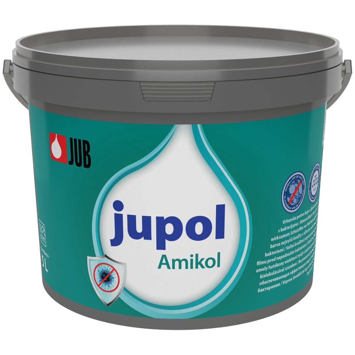 Vopsea lavabila JUPOL Amikol cu protectie impotriva bacteriilor - galeata 5 litri