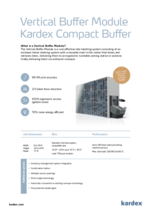 Sistem de depozitare Kardex Vertical Buffer Module (VBM)  - fisa tehnica
