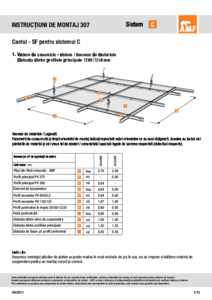 Sistem de plafon suspendat C - instructiuni de montaj