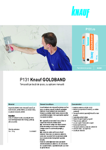 Tencuiala manuala de ipsos Knauf Goldband - fisa tehnica