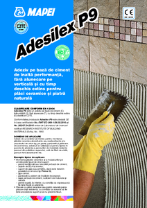 Adeziv Adesilex P9 imbunatatit pentru gresie portelanata la interior si exterior  - fisa tehnica