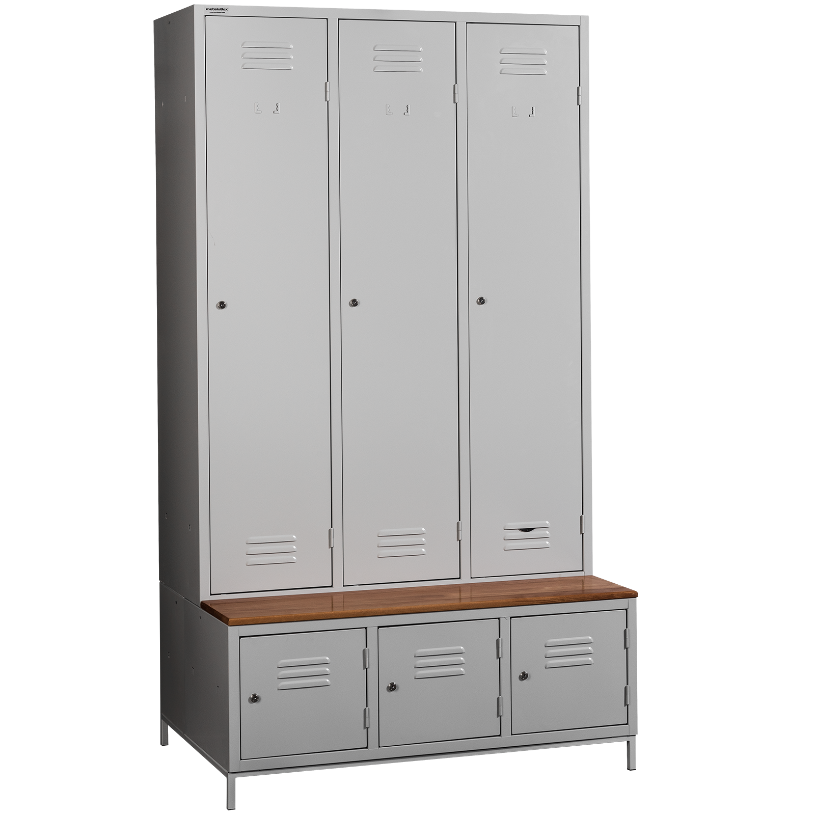 Dulapuri pentru vestiar cu banca si compartiment pantofi metaloBox Plus 3/6