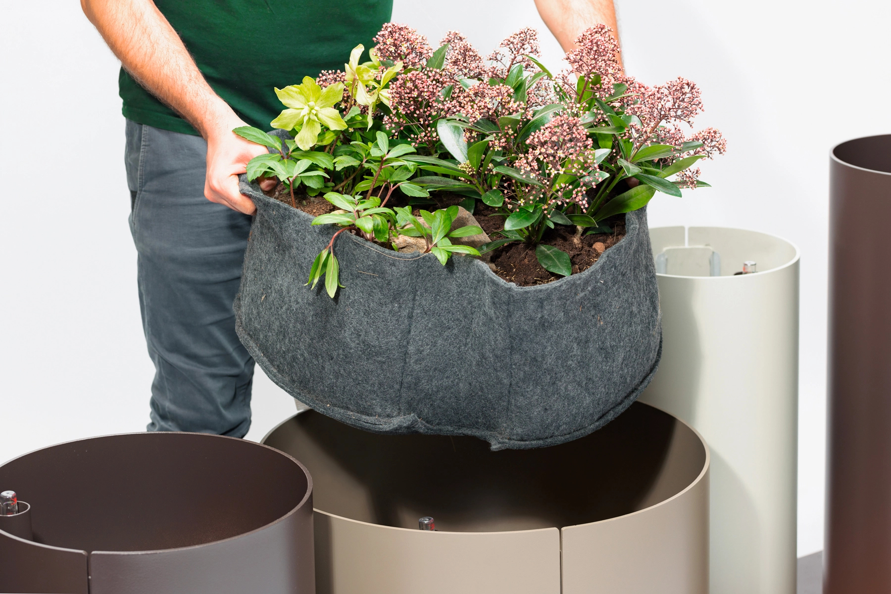 Sistem modular de ghivece de flori mmcité Polys