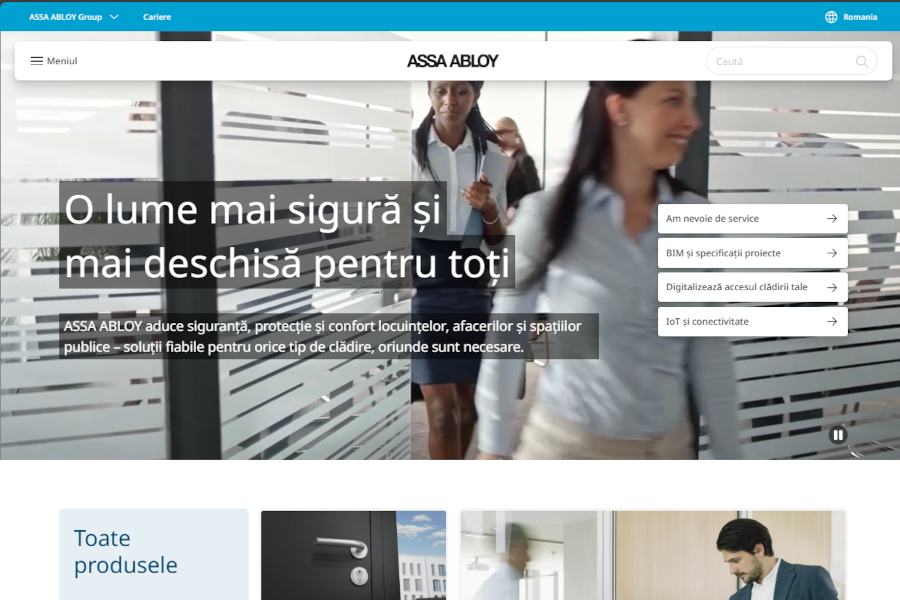 ASSA ABLOY lanseaza in Romania un nou website dedicat solutiilor de acces sigure