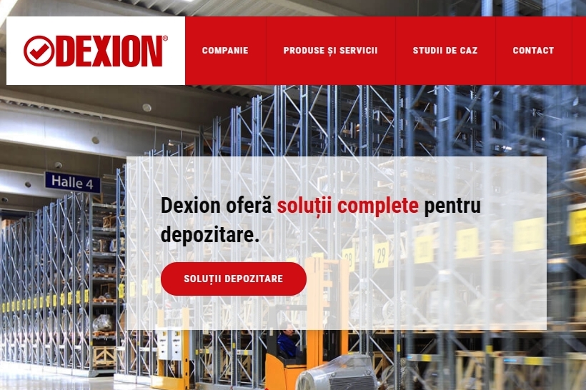 Dexion a creat un nou website, mai curat, luminos si mai usor de navigat