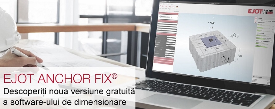 Descoperiti noua versiune gratuita a software-ului de dimensionare EJOT ANCHOR FIX®