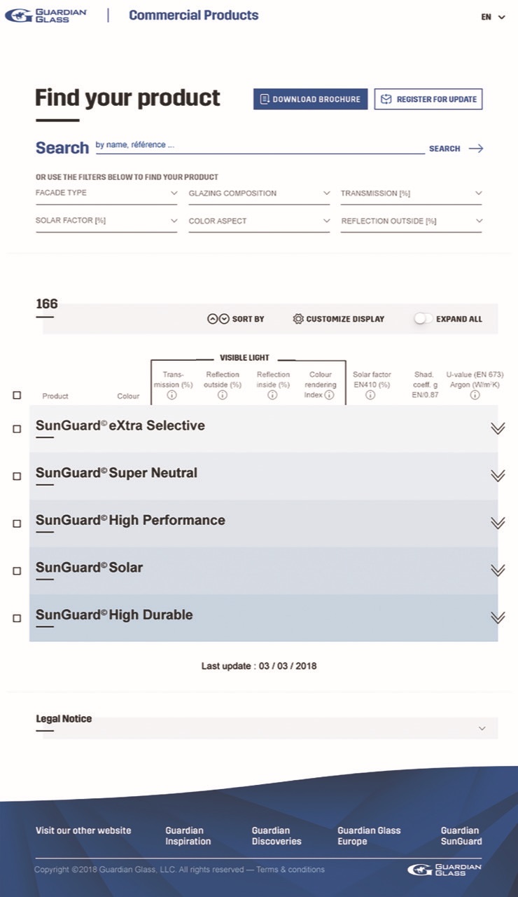 Guardian Glass Europe lanseaza Selectorul de Produse online