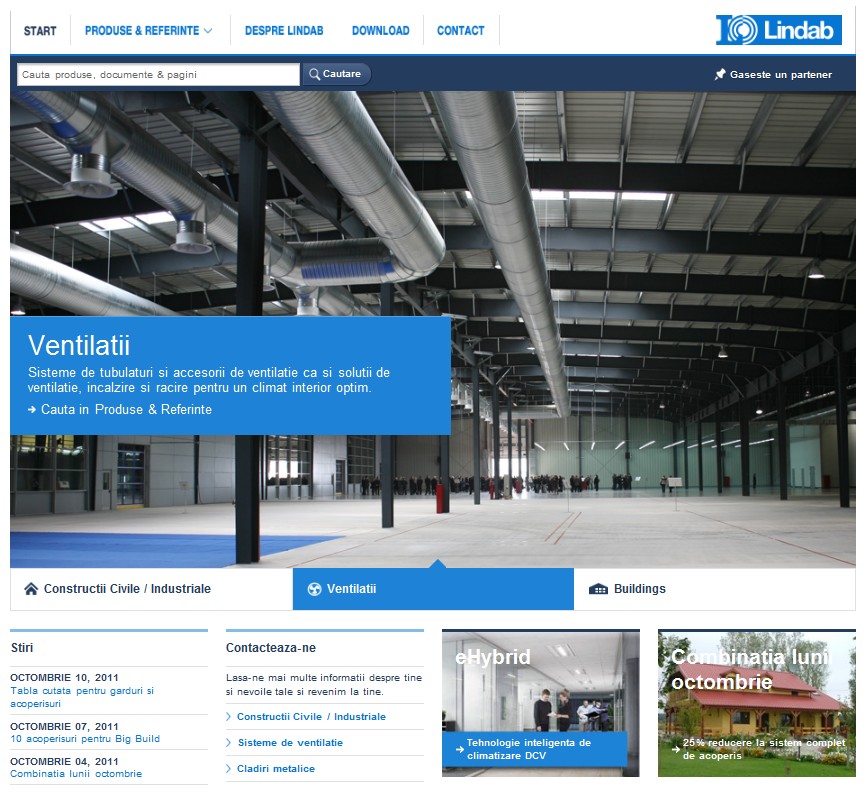 Lindab Romania a relansat site-ul intr-o noua forma