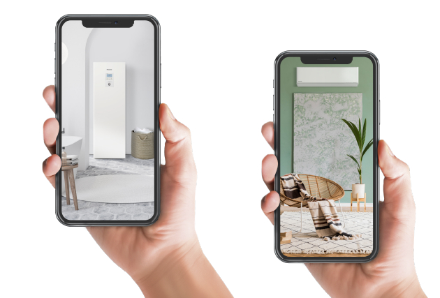 Sistem de vizualizare a pompei de caldura sau sistem de aer conditionat Panasonic in realitate augmentata