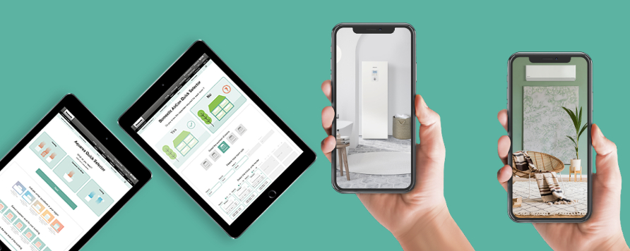 Sistem de vizualizare a pompei de caldura sau sistem de aer conditionat Panasonic in realitate augmentata