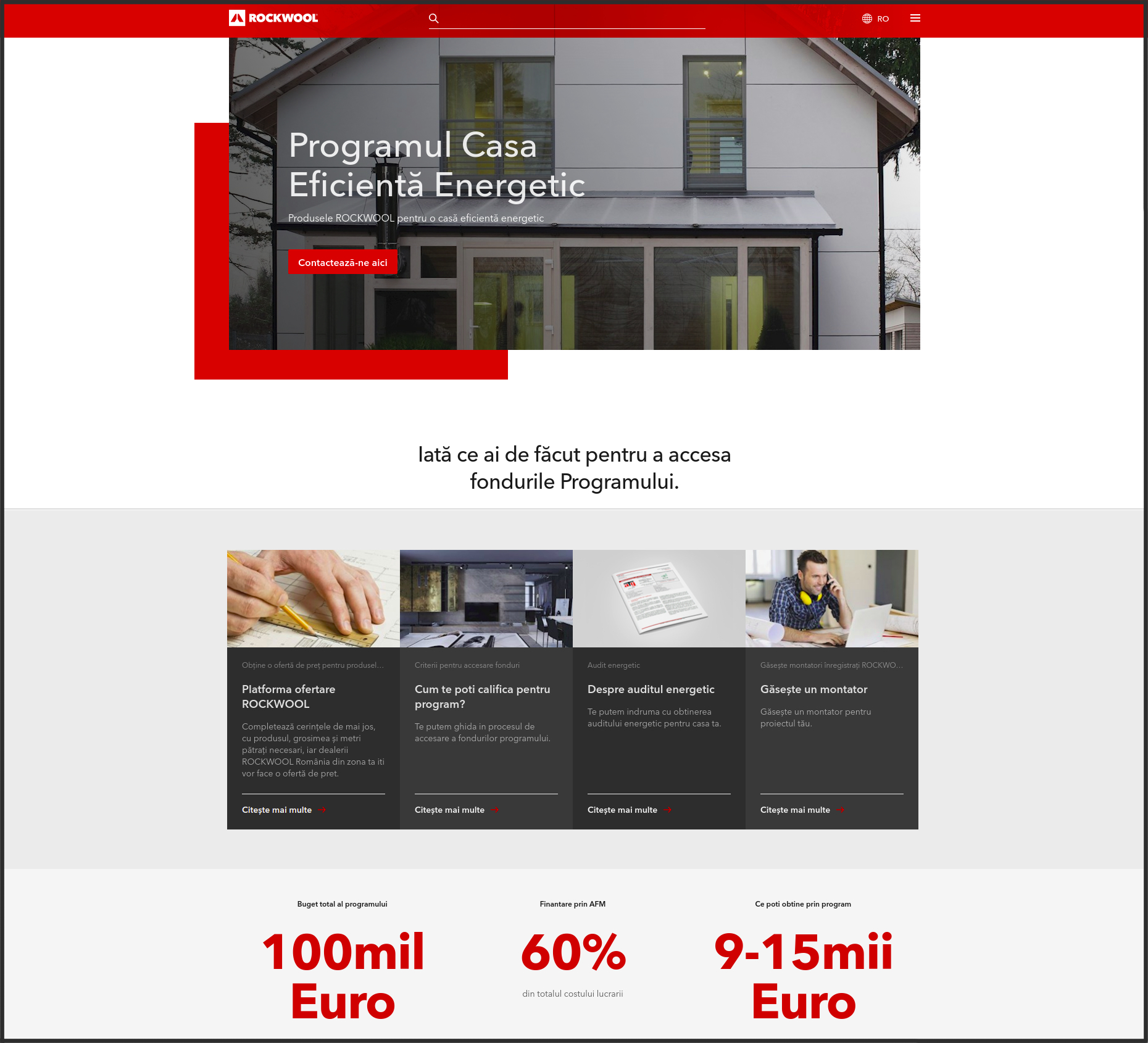 Programul Casa Eficienta Energetic disponibil in cadrul website-ului ROCKWOOL