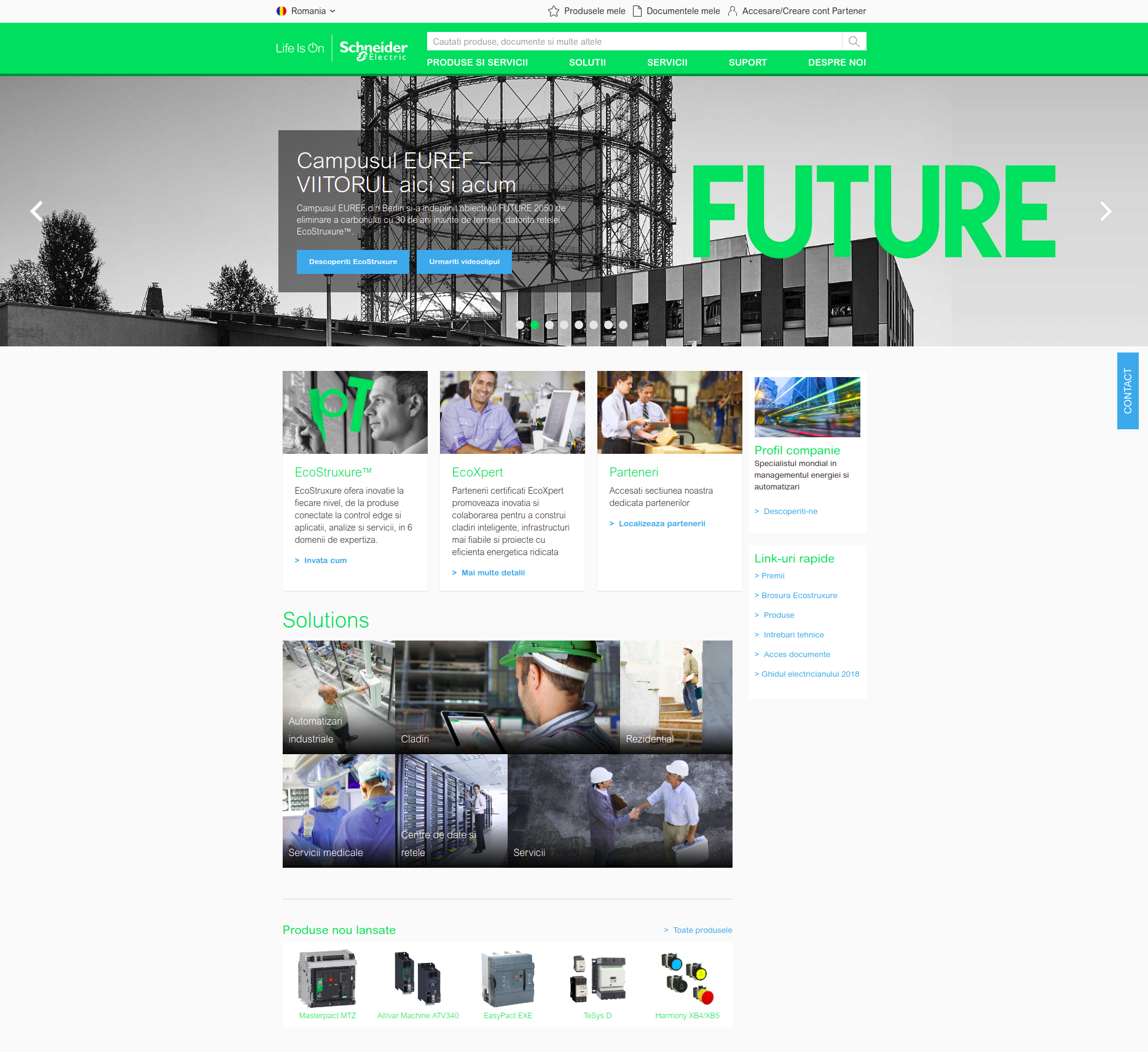Noul domeniu web Schneider Electric, www.se.com/ro