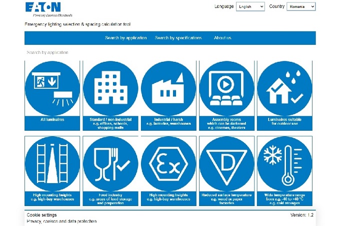 Simplificarea planificarii proiectelor cu calculatorul de selectie si spatiere Eaton pentru iluminatul de siguranta
