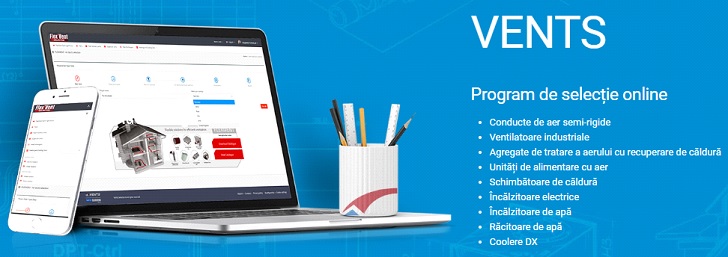 Vents Selector - instrument online pentru selectarea echipamentului de ventilatie