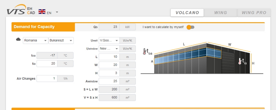 Programul de selectie online VTS EH CAD VOLCANO / WING a fost reinnoit